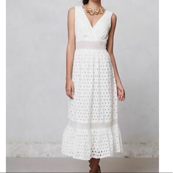 Free People Dresses & Skirts - Anthropologie Leifnotes Embroidered Eyelet Dress